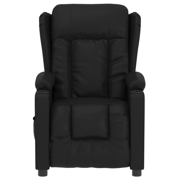 Sillón reclinable eléctrico de cuero sintético negro M 4