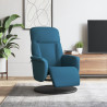 Sillón reclinable con reposapiés terciopelo azul 1