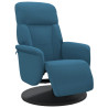 Sillón reclinable con reposapiés terciopelo azul 2