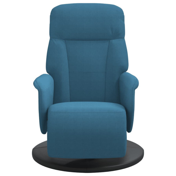 Sillón reclinable con reposapiés terciopelo azul M 3