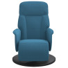 Sillón reclinable con reposapiés terciopelo azul 3