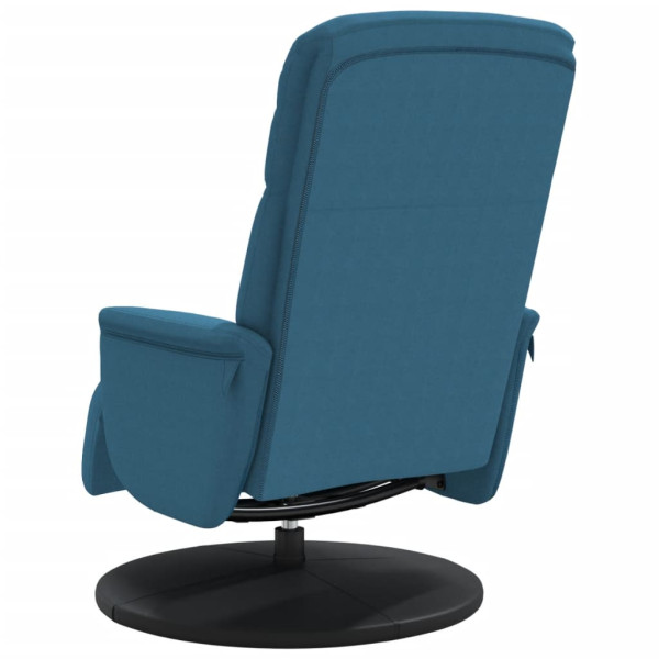 Sillón reclinable con reposapiés terciopelo azul M 5