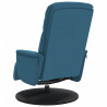 Sillón reclinable con reposapiés terciopelo azul 5