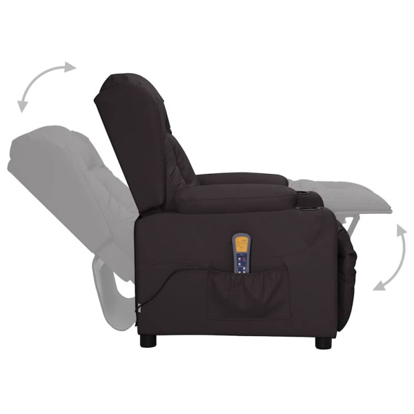 Sillón de masaje elevable cuero sintético negro M 5