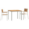 Conjunto de jantar de 3 peças em madeira de teca maciça.Mesa de jantar para área externa 90x90x74,5 cm feita de madeira de teca  2