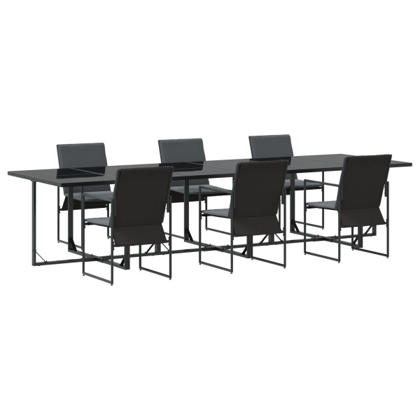 Conjunto de Comedor de Jardín de 9 Piezas con Cojines de Acero y Textileno M 3