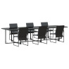 Conjunto de Comedor de Jardín de 9 Piezas con Cojines de Acero y Textileno 3