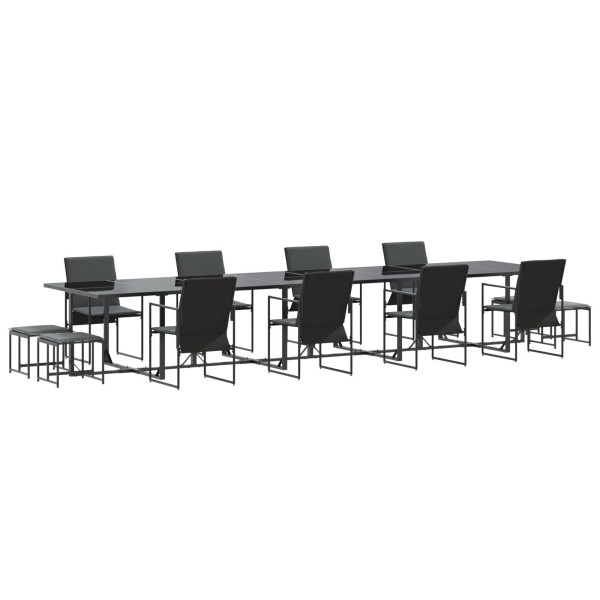 Juego de Comedor de Jardín de 16 Piezas con Cojines de Acero y Textileno D