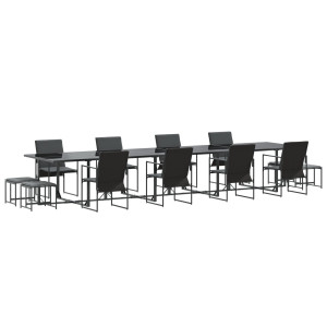 Conjunto de Jantar para Jardim  com 16 Peças e Almofadas em Aço e Textilene H