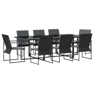 Conjunto de Jantar para Jardim com 10 Peças e Almofadas em Aço e Textilene H