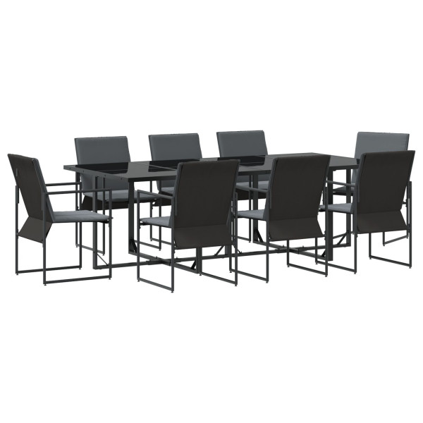 Conjunto de Jantar para Jardim com 10 Peças e Almofadas em Aço e Textilene M 2