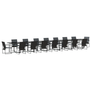 Conjunto de Jantar de Jardim com 22 Peças e Almofadas em Aço e Textilene H