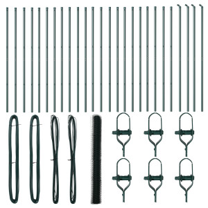 Cerca Hexagonal  Verde 1.5x50 m Acero. Postes de Cerca  13 pcs Verde Ø32 mm 200 cm Acero Galvanizado H