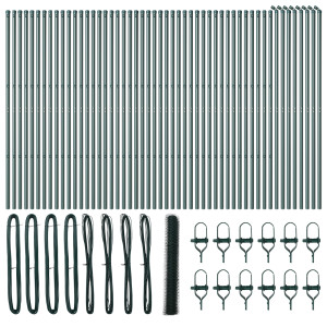 Valla Hexagonal  Verde 1.2x100 m Acero. Postes de Valla  13 pcs Verde Ø32 mm 170 cm Acero Galvanizado H