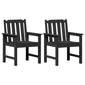 Sillas de Comedor Jardín  2 pcs Negra HDPE H