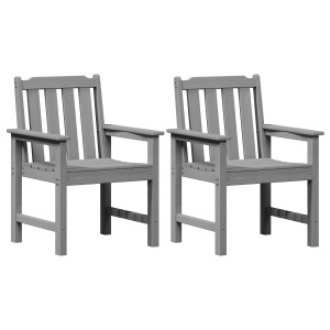 Sillas de Comedor de Jardín  2 pcs Gris Claro HDPE H
