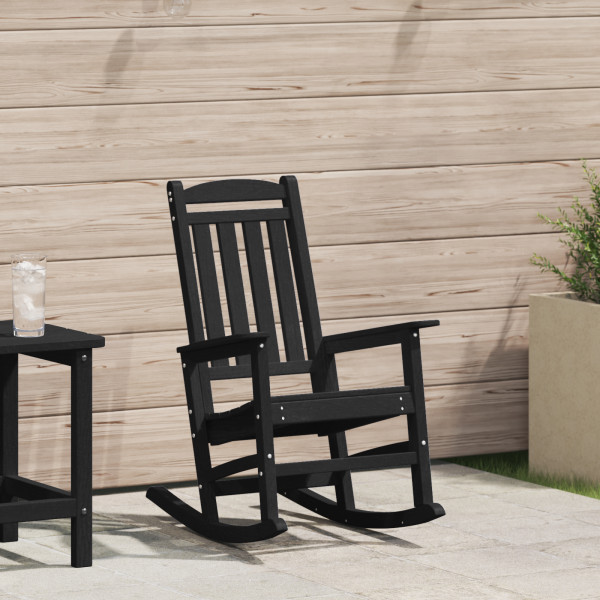 Mecedora de Jardín  Negra 70x92x108 cm HDPE D