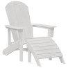 Silla Adirondack  con reposapiés blanca HDPE 2