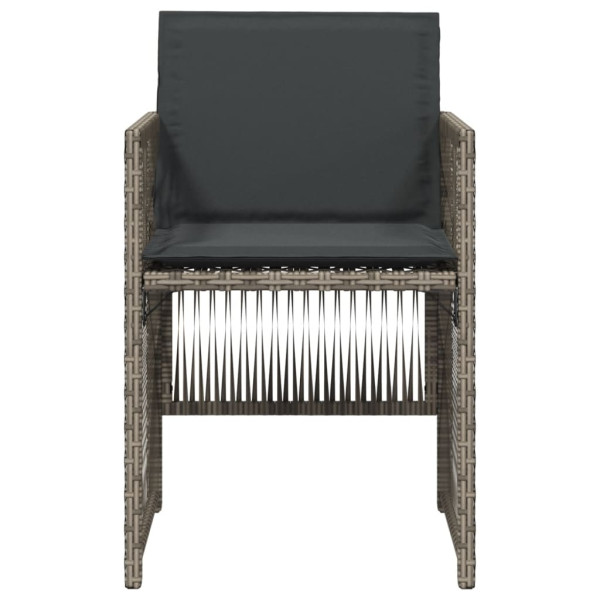 Sillones de jardín con cojines 4 uds ratán sintético gris M 5