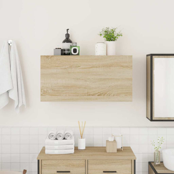Mueble de pared baño madera ingeniería roble sonoma 80x25x40 cm M 3