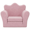 Sofá-cama infantil de pelúcia rosa 3