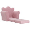 Sofá-cama infantil de pelúcia rosa 4