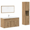 Juego de muebles baño 3 piezas madera ingeniería roble artisan 2