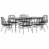 Juego de comedor jardín 7 piezas ratán sintético negro 1