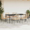 Juego de comedor de jardín 7 pzas ratán PE marrón 3
