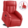Sillón reclinable elevable cuero artificial rojo 2