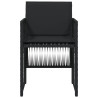 Cadeiras de jardim com almofadões 4 pcs vime PE preto 5