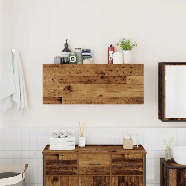 Mueble de pared baño madera ingeniería envejecida 100x25x40 cm M 3