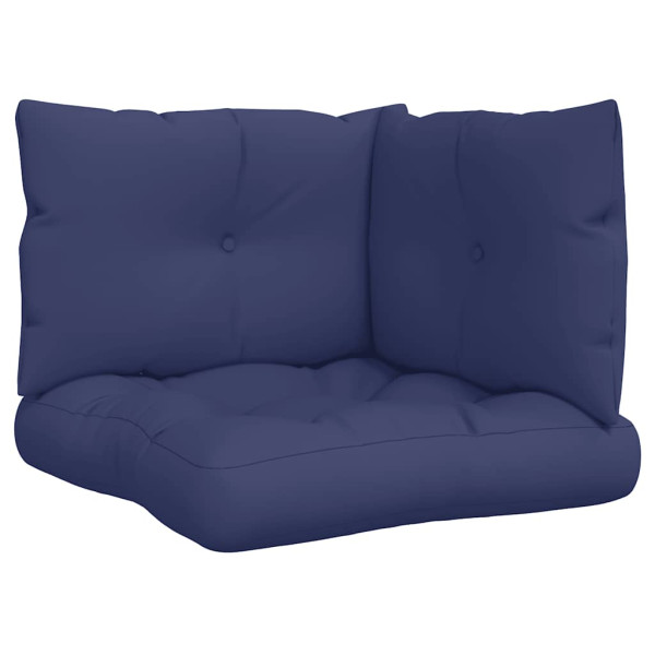 Almofadões p/ sofá de paletes 3 pcs tecido oxford azul-marinho M 2