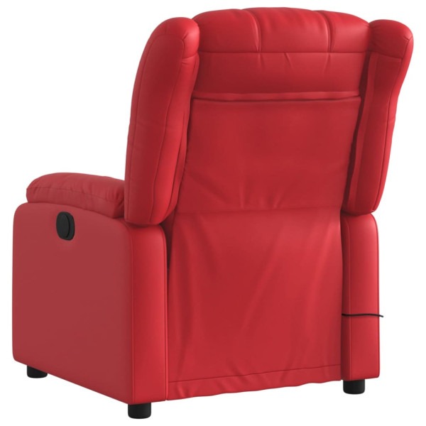 Poltrona de massagens reclinável couro artificial vermelho M 4