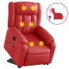 Sillón de majaje elevable eléctrico cuero artificial rojo 2