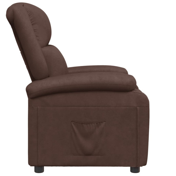 Sillón reclinable de cuero sintético marrón M 4