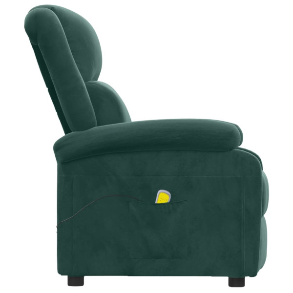 Sillón de masaje de terciopelo verde oscuro M 4