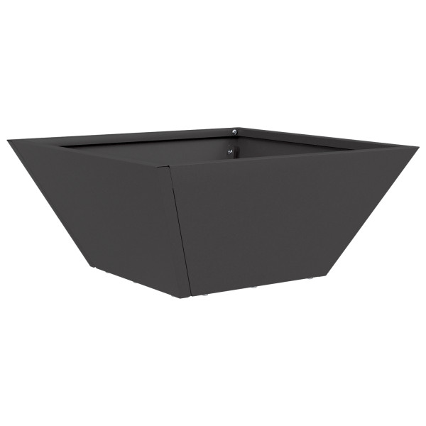 Cachepot de jardim preto 35x35x15 cm em aço M 2