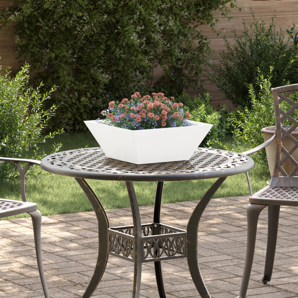 Vasos de Jardim - 5 Peças Brancas (40x40x15 cm) em Plástico M 4