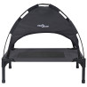 Cama Elevada para Perros con Techo Removible Negro S Acero 5