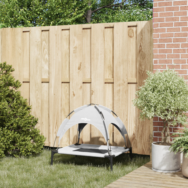 Cama elevada para cão com cobertura removível Prateado M Aço M 4