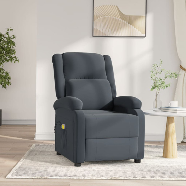 Sillón de masaje eléctrico terciopelo gris oscuro D