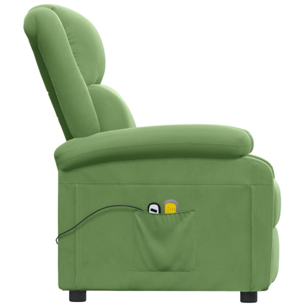 Sillón de masaje eléctrico terciopelo verde claro M 5
