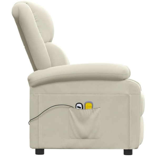Sillón de masaje eléctrico terciopelo color crema M 5