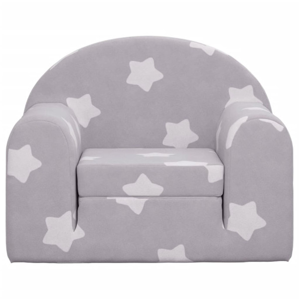 Sofá-cama infantil c/ estrelas pelúcia macia cinzento-claro M 3
