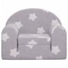 Sofá-cama infantil c/ estrelas pelúcia macia cinzento-claro 3