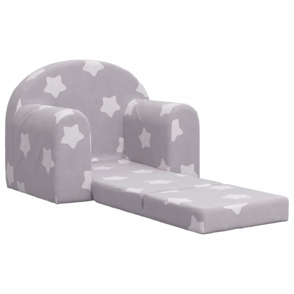 Sofá-cama infantil c/ estrelas pelúcia macia cinzento-claro M 4