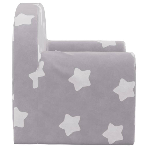 Sofá cama de niños felpa suave gris claro con estrellas M 5