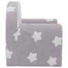 Sofá-cama infantil c/ estrelas pelúcia macia cinzento-claro 5