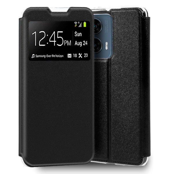 Funda COOL Flip Cover para Motorola Edge 50 Fusion Liso Negro D